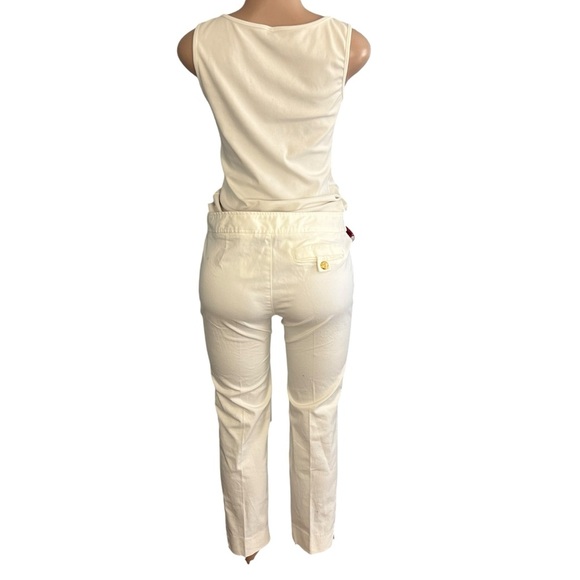 3/$30 🍂 Zara White Cropped Pants with Red Scarf Tie - Picture 6 of 8